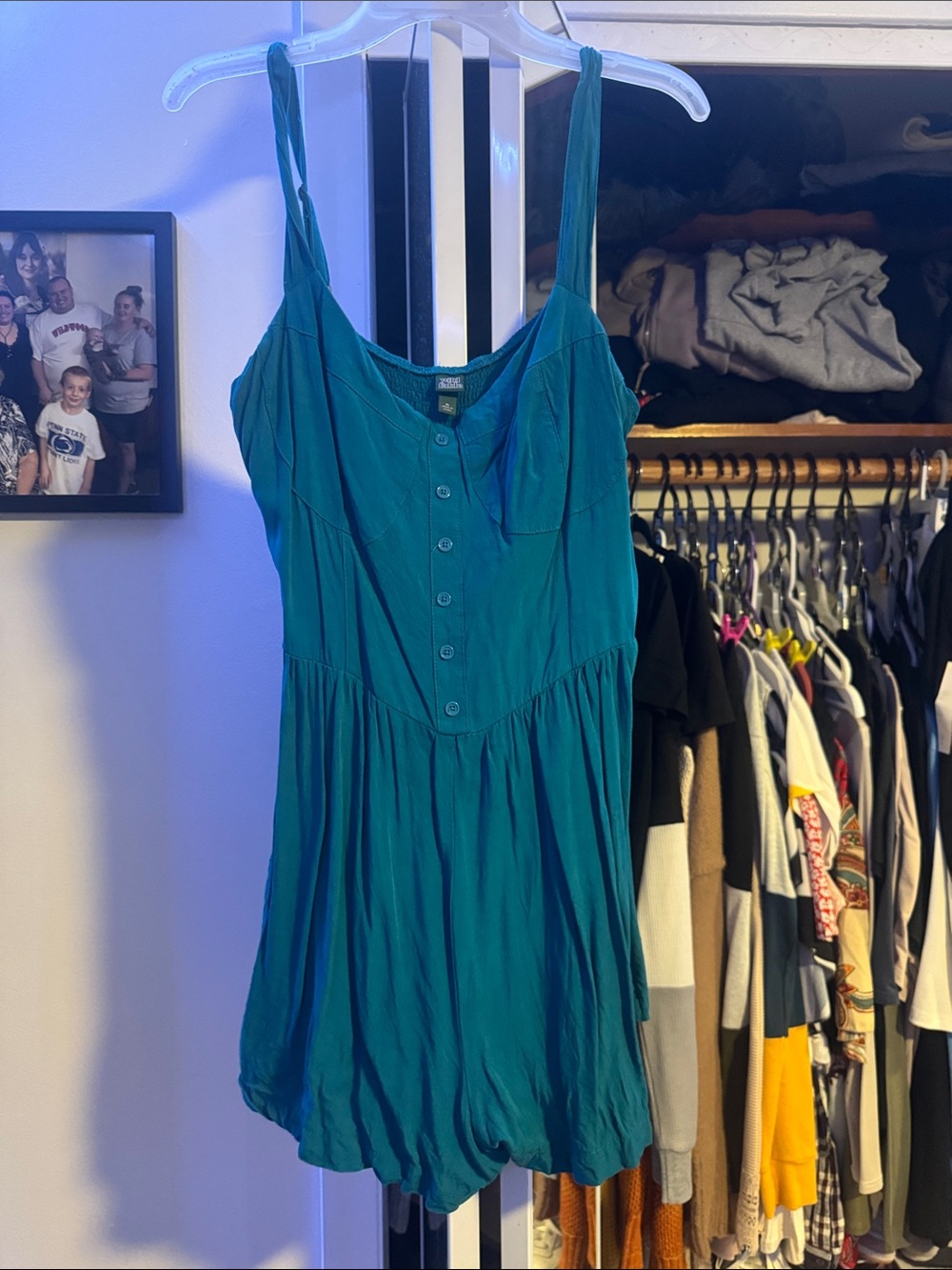 wild fable Teal Button-Front Mini Dress